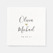 Moderne, elegante script koppels noemen bruiloft servet (Voorkant)