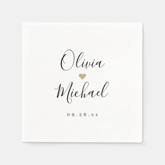 Moderne, elegante script koppels noemen bruiloft servet (Voorkant)