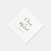 Moderne, elegante script koppels noemen bruiloft servet (Hoek)