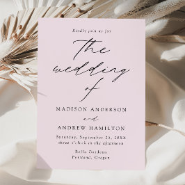 Moderne Elegante Script Lavendel Bruiloft Kaart