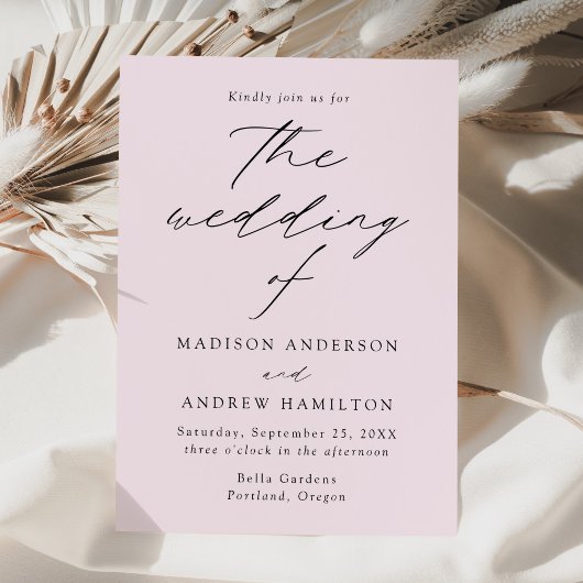 Moderne Elegante Script Lavendel Bruiloft Kaart