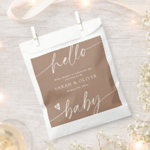 Moderne Elegante Script Lichtbruine Baby Shower