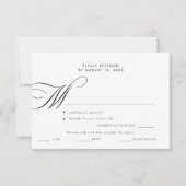 Moderne elegante script maaltijd keuze bruiloft RSVP kaartje (Achterkant)