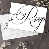 Moderne elegante script maaltijd keuze bruiloft RSVP kaartje
