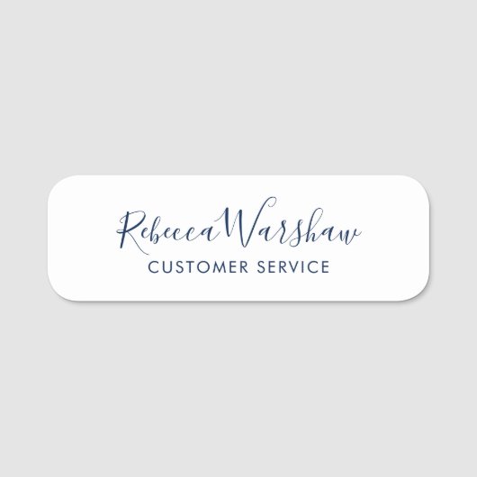 Moderne Elegante Script Medewerkers Magnetisch Naamplaatje (Voorkant)