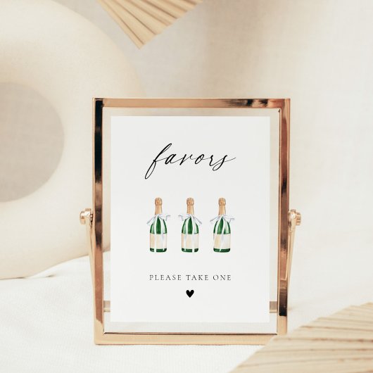 Moderne Elegante Script Mini Champagneflessen Poster