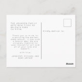 Moderne Elegante Script Minimaal 3 Foto Baby Showe Briefkaart (Achterkant)