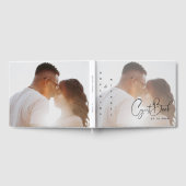 Moderne Elegante Script Minimalistische Foto Huwel Gastenboek (Volledig)