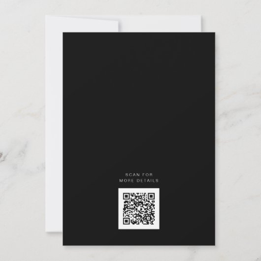Moderne elegante script minimalistische QR code br Kaart (Achterkant)
