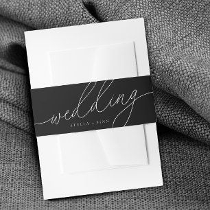 Moderne Elegante Script Minimalistische Trouwdag Uitnodigingen Wikkel