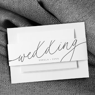 Moderne Elegante Script Minimalistische Trouwdag Uitnodigingen Wikkel