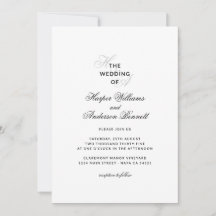 Moderne Elegante Script Monogram Huwelijk 