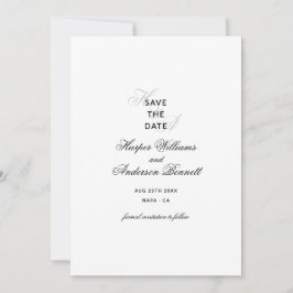 Moderne Elegante Script Monogram Huwelijksfoto Save The Date
