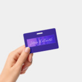 Moderne Elegante Script Naam & Monogram Ombre Paar Badge (Handheld)
