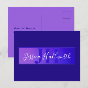 Moderne Elegante Script Naam & Monogram Ombre Paar Briefkaart