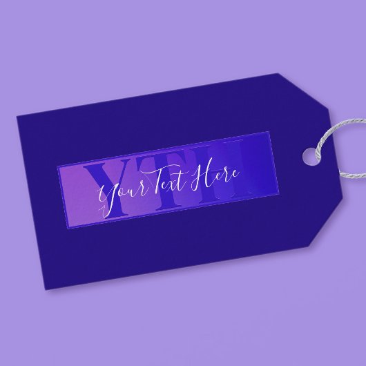 Moderne Elegante Script Naam & Monogram Ombre Paar Cadeaulabel