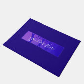 Moderne Elegante Script Naam & Monogram Ombre Paar Deurmat (Schuin)