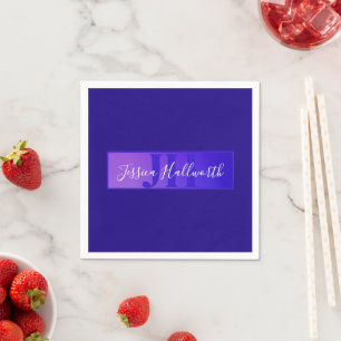 Moderne Elegante Script Naam & Monogram Ombre Paar Servet
