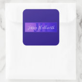 Moderne Elegante Script Naam & Monogram Ombre Paar Vierkante Sticker (Tas)
