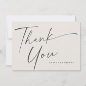 Moderne Elegante Script Neutrale Doop  Bedankkaart (Voorkant)