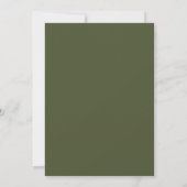Moderne Elegante Script Olijfgroene Huwelijk Kaart (Achterkant)