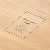 Moderne Elegante Script Pensioenfeest Acryl Uitnodigingen (Laagn)