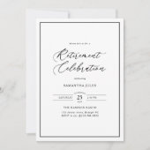 Moderne Elegante Script Pensioenfeest Kaart (Voorkant)