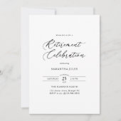 Moderne Elegante Script Pensioenfeest Kaart (Voorkant)