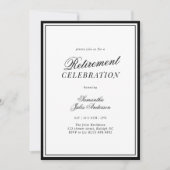 Moderne Elegante Script Pensioenfeest Kaart (Voorkant)