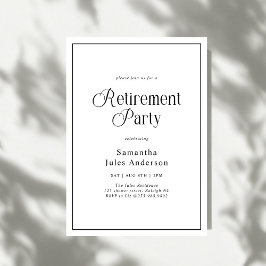 Moderne Elegante Script Pensioenfeest Kaart
