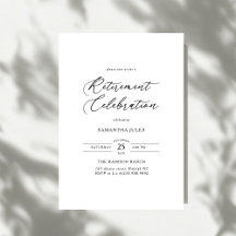 Moderne Elegante Script Pensioenfeest