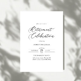 Moderne Elegante Script Pensioenfeest Kaart