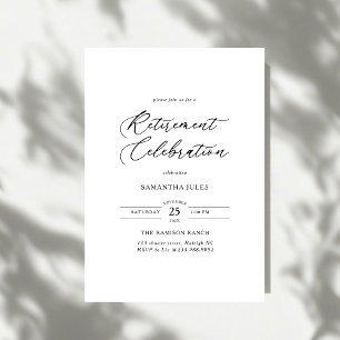 Moderne Elegante Script Pensioenfeest Kaart