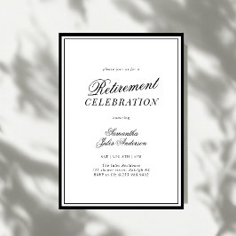 Moderne Elegante Script Pensioenfeest Kaart