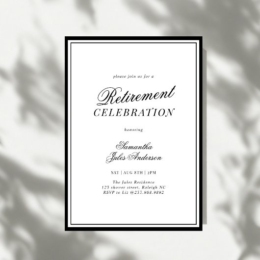 Moderne Elegante Script Pensioenfeest Kaart