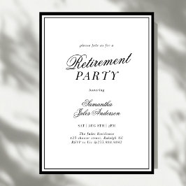 Moderne Elegante Script Pensioenfeest Kaart