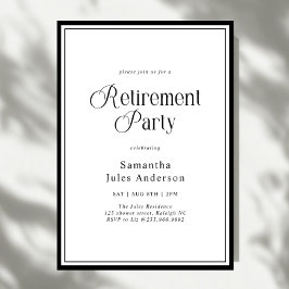 Moderne Elegante Script Pensioenfeest Kaart