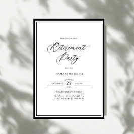 Moderne Elegante Script Pensioenfeest Kaart