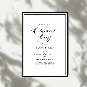 Moderne Elegante Script Pensioenfeest Kaart