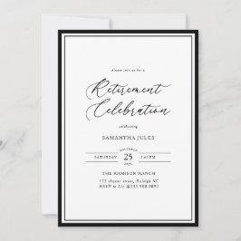 Moderne Elegante Script Pensioenfeest Kaart