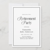 Moderne Elegante Script Pensioenfeest Kaart (Voorkant)