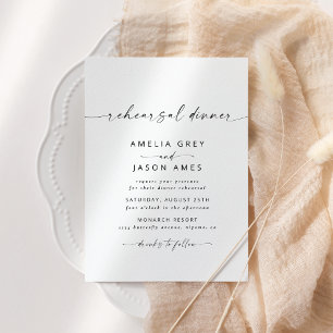 Moderne Elegante Script Proefdiner Uitnodiging