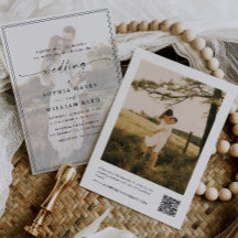 Moderne Elegante Script QR Code Foto Budget Bruilo