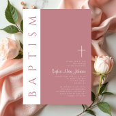 Moderne Elegante Script Roze Doop Kaart