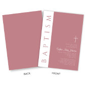 Moderne Elegante Script Roze Doop Kaart