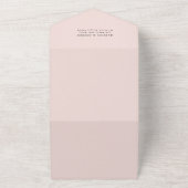Moderne Elegante Script Roze Foto Bruiloft All In One Uitnodiging (Buitenkant)