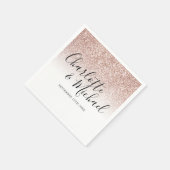 Moderne Elegante Script Roze Gouden Glitter Bruilo Servet (Hoek)