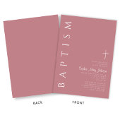 Moderne Elegante Script Roze Meisjes Doopfeest Kaart