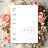Moderne Elegante Script Roze Meisjes Doopfeest Kaart