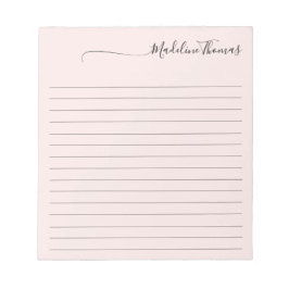 Moderne Elegante Script Roze Meisjesnaam Notitieblok
